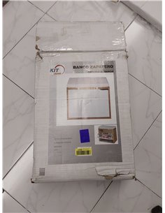 Kit Closet 4010041000 - banco zapatero, rosa con cojín blanco, 50 x 46 x 29.5 2