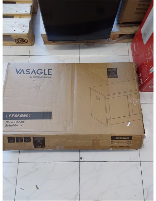 VASAGLE Chest, Blanket Box with 2 Safety Hinges, Shoe Storage Bench, Barn Style, 40 x 80 x 46.5 cm, for Hallway, Bedroom, Living