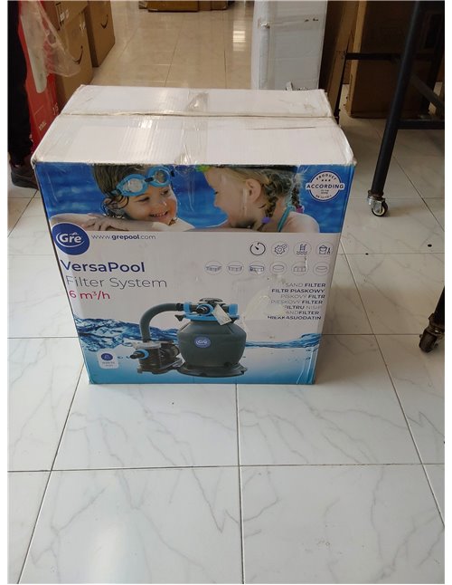 Gre MG400 - Filtro de Piscina para Todo Tipo de Piscinas elevadas, monoblock, 6 m3/h, con prefiltro, Cuba 400 mm