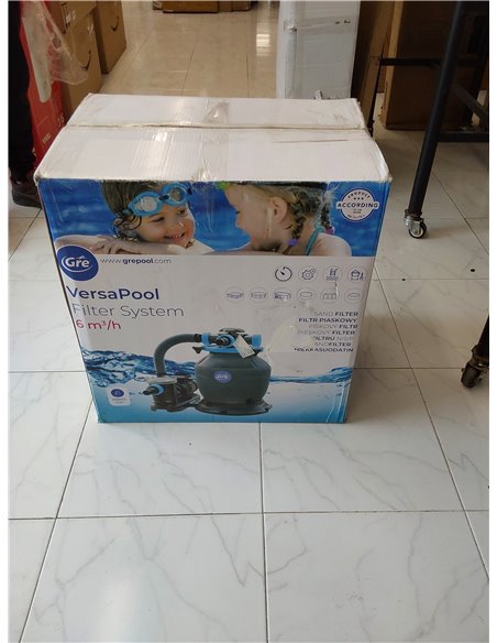 Gre MG400 - Filtro de Piscina para Todo Tipo de Piscinas elevadas, monoblock, 6 m3/h, con prefiltro, Cuba 400 mm