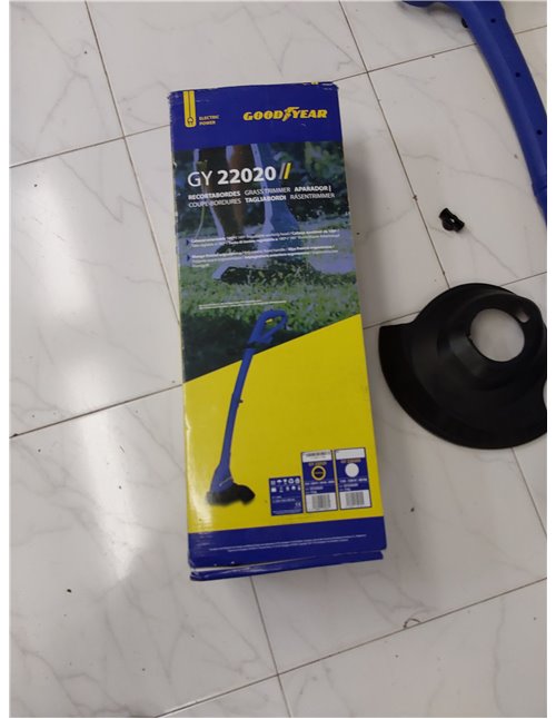 Goodyear – Cortabordes eléctrico con Cable. Recortadora de Hierba eléctrica 350W 20V 10.000rpm. Ancho de Corte 25cm. Cabezal Aju