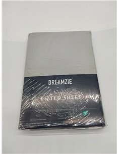 Dreamzie Sabanas 100x200 cm - Grandes Solapas de hasta 35 cm - 100% Microfibra Gris Certificada sin Productos Químicos (Oeko Tex 2