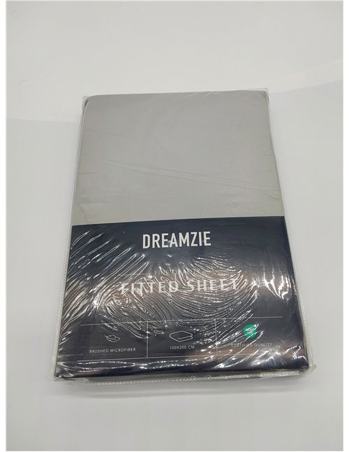 Dreamzie Sabanas 100x200 cm - Grandes Solapas de hasta 35 cm - 100% Microfibra Gris Certificada sin Productos Químicos (Oeko Tex
