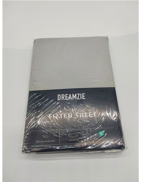 Dreamzie Sabanas 100x200 cm - Grandes Solapas de hasta 35 cm - 100% Microfibra Gris Certificada sin Productos Químicos (Oeko Tex