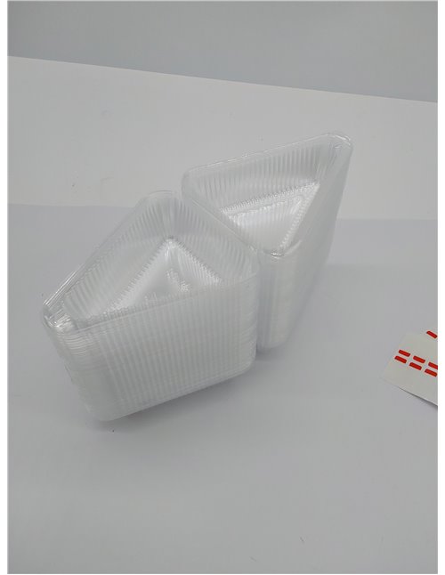 100 cajas individuales para tartas con calcomanías de sellado, recipientes transparentes para porciones de pasteles, sándwiches,