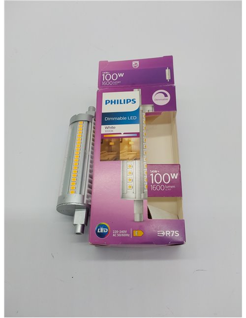 Philips - Bombilla LED Lineal, 100W, Lineal R7S 118 mm, Neutra, Luz Blanca, Regulable