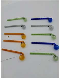 RORA Pipa de Vidrio 10pcs 16cm Longitud Mano Pipa Pequeña Colorido Mini Hecho a Mano Tubo Grueso Reciclador Fumar Bongs de Vidri 2