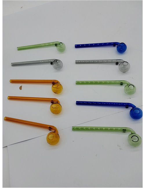 RORA Pipa de Vidrio 10pcs 16cm Longitud Mano Pipa Pequeña Colorido Mini Hecho a Mano Tubo Grueso Reciclador Fumar Bongs de Vidri