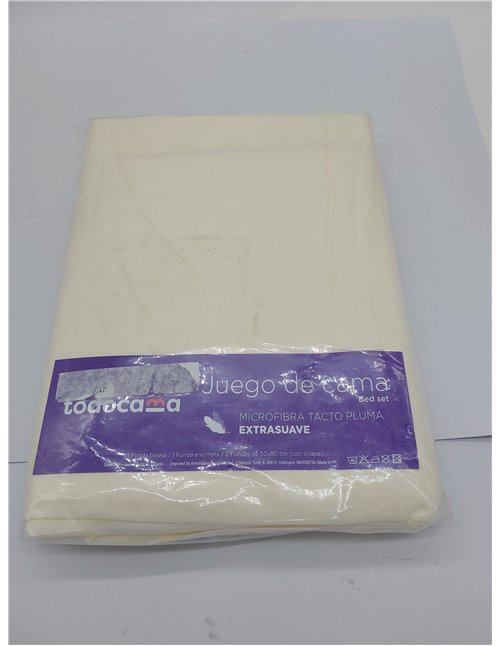 Todocama – Juego de Sábanas de 4 Piezas – Sábana Bajera Ajustable – Encimera - Dos Fundas de Almohada de 50x80cm. (Cama 180-180x