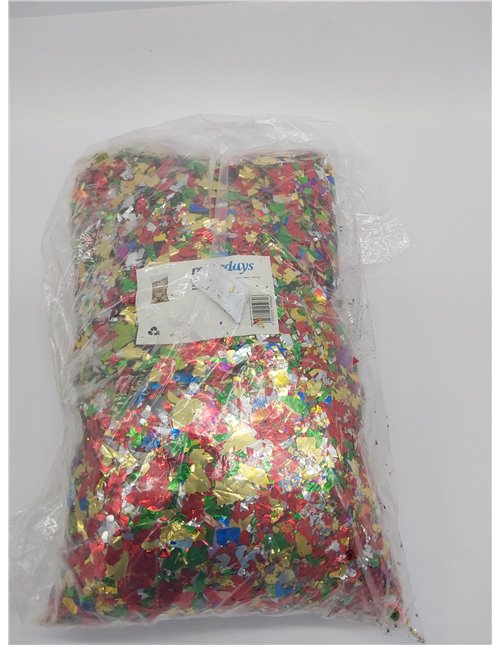 Relaxdays Buntes Konfetti Bolsa de Confeti Metalizado, 1kg, Brillante, Graduaciones Carnaval, Boda, Cumpleaños, Eventos, Multico