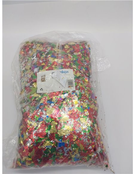 Relaxdays Buntes Konfetti Bolsa de Confeti Metalizado, 1kg, Brillante, Graduaciones Carnaval, Boda, Cumpleaños, Eventos, Multico