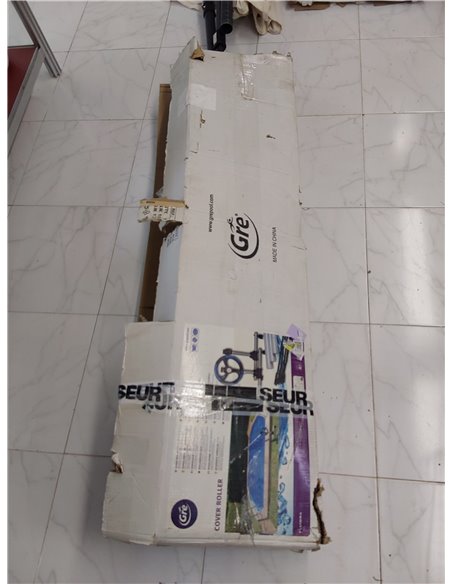 Gre 90172 - Enrollador Telescópico para Piscinas Enterradas - Ancho Máximo 5,50 m, Aluminio Anodizado y Ruedas Giratorias
