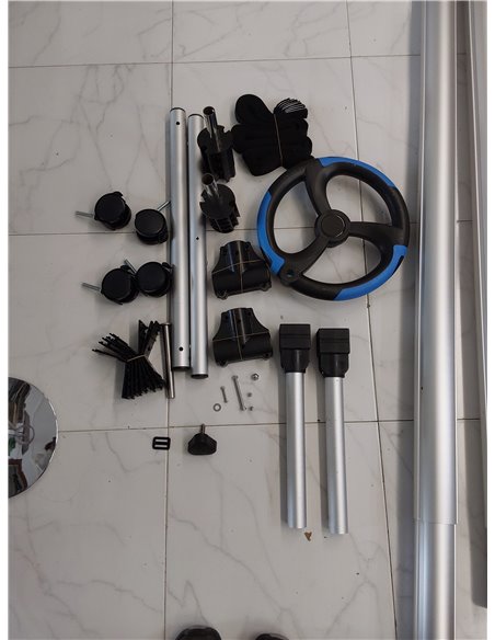 Gre 90172 - Enrollador Telescópico para Piscinas Enterradas - Ancho Máximo 5,50 m, Aluminio Anodizado y Ruedas Giratorias