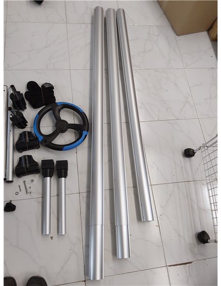 Gre 90172 - Enrollador Telescópico para Piscinas Enterradas - Ancho Máximo 5,50 m, Aluminio Anodizado y Ruedas Giratorias