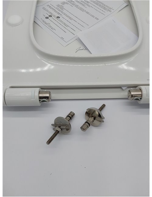 Asiento Jacob Delafon - Struktura E70025 - Thermodur compacto extra-plano con descenso progresivo y desmontable, bisagras metáli