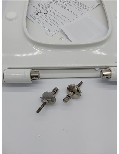 Asiento Jacob Delafon - Struktura E70025 - Thermodur compacto extra-plano con descenso progresivo y desmontable, bisagras metáli