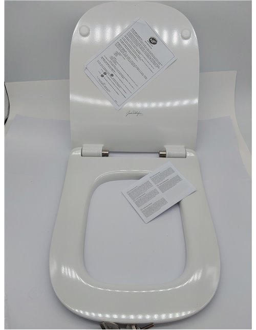 Asiento Jacob Delafon - Struktura E70025 - Thermodur compacto extra-plano con descenso progresivo y desmontable, bisagras metáli
