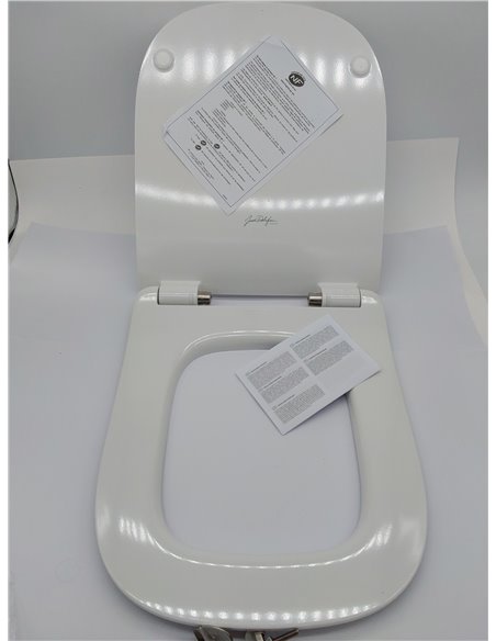 Asiento Jacob Delafon - Struktura E70025 - Thermodur compacto extra-plano con descenso progresivo y desmontable, bisagras metáli