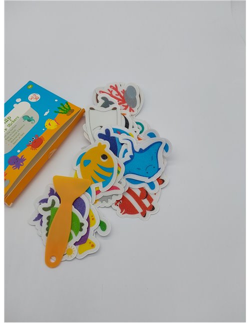 30 pegatinas decorativas antideslizantes impermeables para bañera y ducha con raspador premium (30 animales marinos, tamaño 9.5 