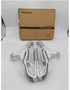 SONGMICS 20 Perchas de PlÁstico, Apertura en Forma de U, Antideslizantes, Ahorro de Espacio, 0,5 cm de Grosor, 41,5 cm de Largo, 2