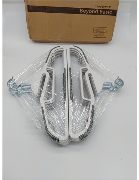 SONGMICS 20 Perchas de PlÁstico, Apertura en Forma de U, Antideslizantes, Ahorro de Espacio, 0,5 cm de Grosor, 41,5 cm de Largo,
