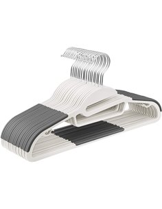 SONGMICS 20 Perchas de PlÁstico, Apertura en Forma de U, Antideslizantes, Ahorro de Espacio, 0,5 cm de Grosor, 41,5 cm de Largo,