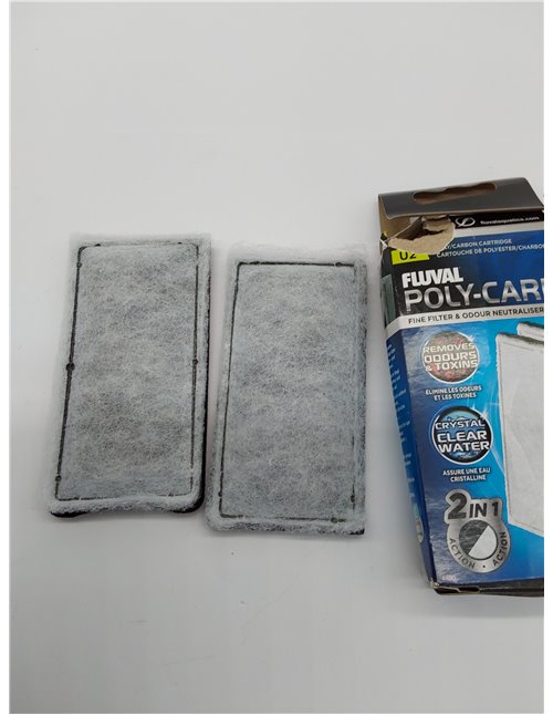 Fluval Carga Filtro Poli-Carbon, U2, 2 Unidades