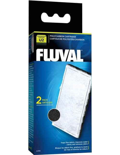 Fluval Carga Filtro Poli-Carbon, U2, 2 Unidades