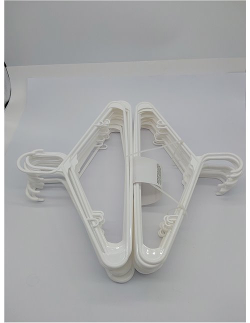 Utopia Home Paquete de 30 Perchas de Plástico Ahorradoras de Espacio, Duraderas y con Ranuras para los Hombros, Blancas