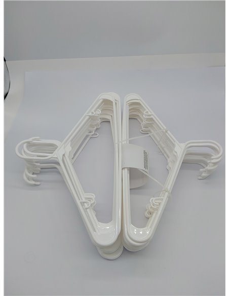 Utopia Home Paquete de 30 Perchas de Plástico Ahorradoras de Espacio, Duraderas y con Ranuras para los Hombros, Blancas