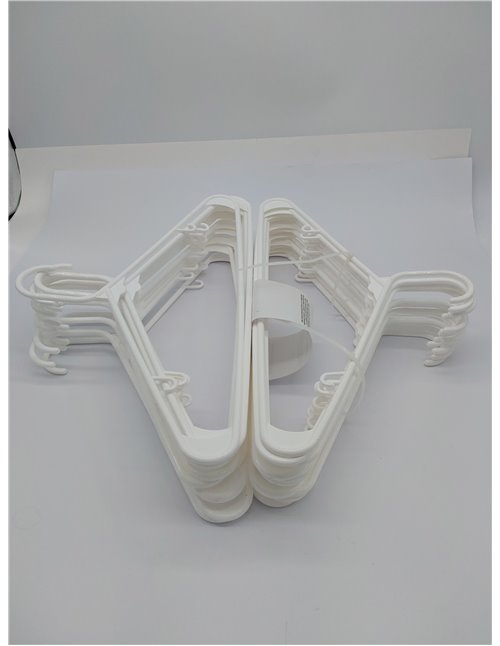 Utopia Home Paquete de 30 Perchas de Plástico Ahorradoras de Espacio, Duraderas y con Ranuras para los Hombros, Blancas