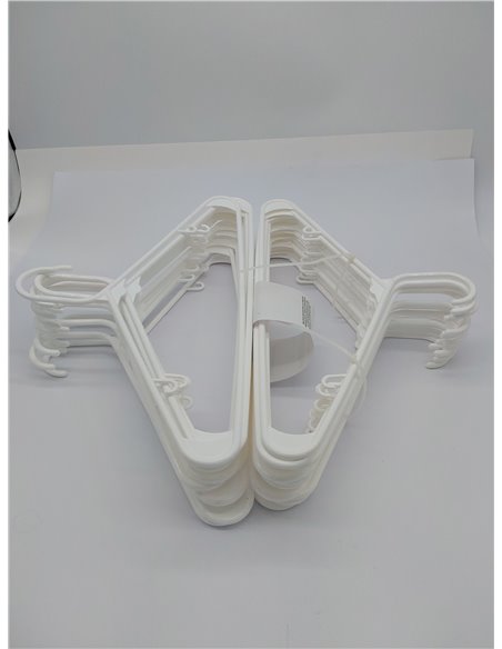 Utopia Home Paquete de 30 Perchas de Plástico Ahorradoras de Espacio, Duraderas y con Ranuras para los Hombros, Blancas