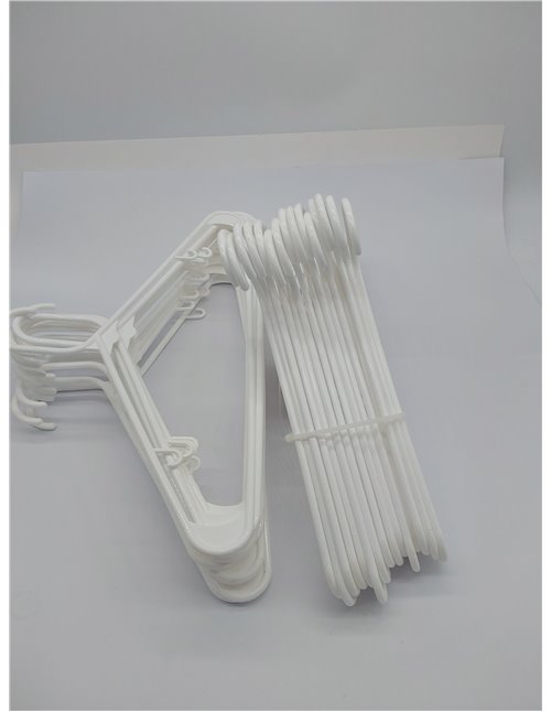 Utopia Home Paquete de 30 Perchas de Plástico Ahorradoras de Espacio, Duraderas y con Ranuras para los Hombros, Blancas