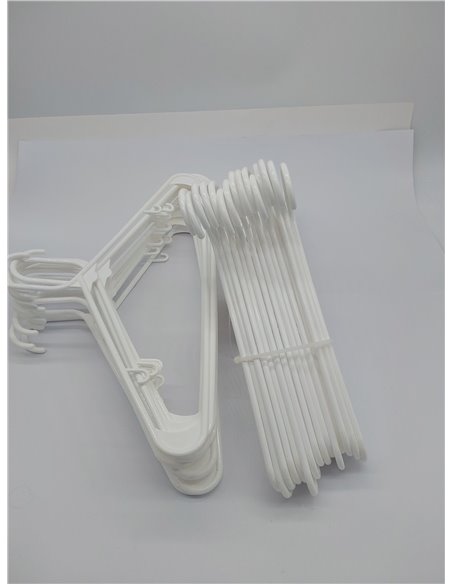Utopia Home Paquete de 30 Perchas de Plástico Ahorradoras de Espacio, Duraderas y con Ranuras para los Hombros, Blancas
