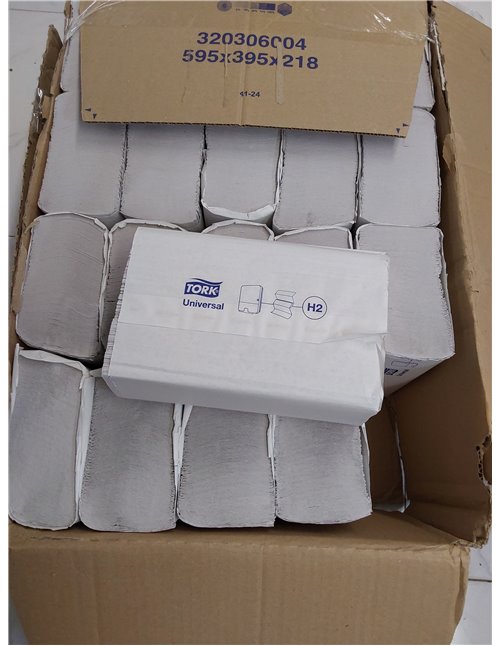 Tork Xpress 150299 Toallas de mano de papel Universal/Toallitas secamanos compatibles con el sistema H2/4740 toallas/2 capas/Bla