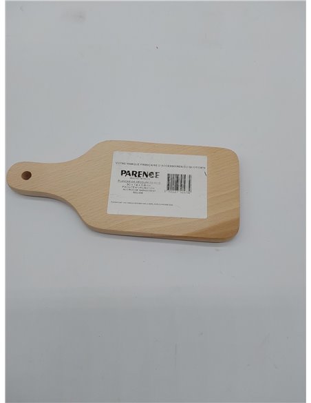 PARENCE.- Tabla de cortar de madera con asa, 30x14 cm/Soporte de corte/Queso, pan, embutidos - Madera