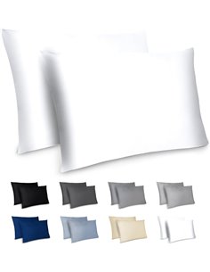Dreamzie Funda Almohada 50x70cm - Lote de 2 de Microfibra con Cremallera Certficadas Oeko Tex - Funda Almohada Suave y Cepillada