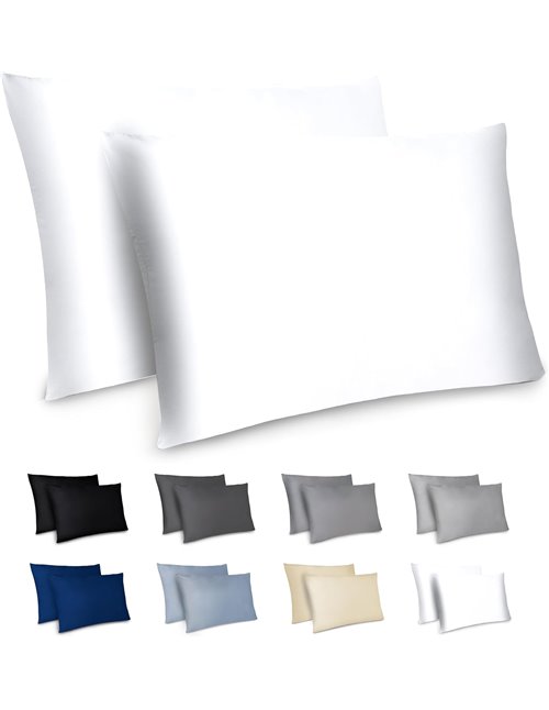 Dreamzie Funda Almohada 50x70cm - Lote de 2 de Microfibra con Cremallera Certficadas Oeko Tex - Funda Almohada Suave y Cepillada