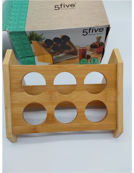 5five - especiero de bambú para 6 tarros