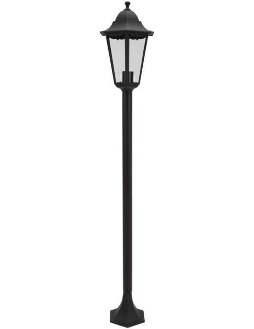 Smartwares 10.009.16 Farol clásico, aluminio/cristal, Negro, 1.25 m