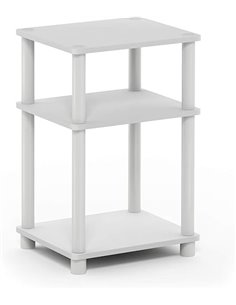 Furinno Just-Mesa Auxiliar Turn-N-Tube de 3 Niveles, Paquete de 1, Blanco/Espresso
