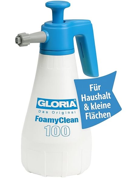 GLORIA FoamyClean 100 - Pulverizador de espuma para coche, generador de espuma activa ajustable para limpieza de coche, pulveriz