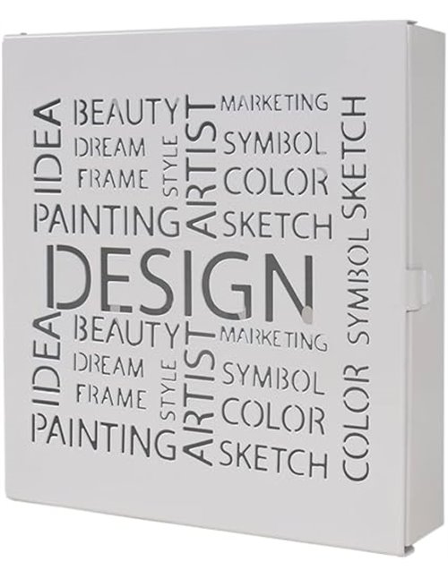 HAKU Möbel Caja de Llaves Blanco, Blanco, Metal, Metal - Dim.: AN 22 cm x AL 24 cm x P 5 cm, Estilo: Moderno