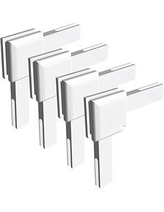 Windhager Juego de Conectores de Esquina para mosquitera, Marco Tensor para Ventanas y Puertas de plástico, Color Blanco, 03534