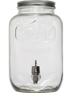 HOME DECO FACTORY - KV7169 Dispensador de Bebidas de Vidrio con Grifo 4 L - Diseñado para Casa y Eventos - Tapa Incluida - Capac