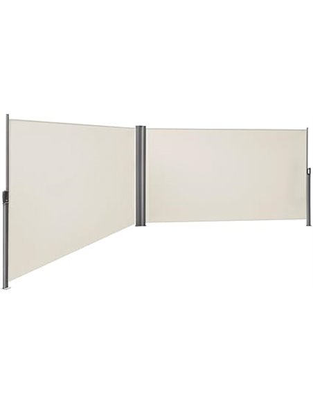 SONGMICS 2 x 6 m, Alto x Largo, Toldo Lateral para Balcón, Patio, Terraza y Jardín, Montaje en el Suelo, Protección de Privacida