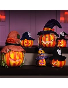 JOYIN 6 Pack Light up Halloween Jack-o'-Lantern Decorativo Calabaza Espuma Decoraciones de Halloween Accesorios