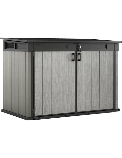 Keter Grande Store- Cobertizo de jardín exterior, 2020L, Color gris, tecnología Duotech paredes aptas para pintar, 109.3x132.5x1