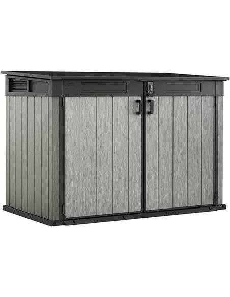 Keter Grande Store- Cobertizo de jardín exterior, 2020L, Color gris, tecnología Duotech paredes aptas para pintar, 109.3x132.5x1