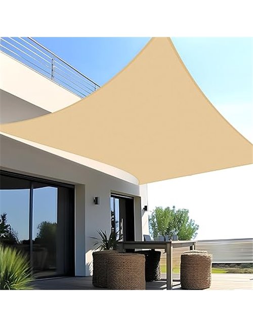 SUNNY GUARD Toldo Vela de Sombra Impermeable 2x4m Rectangular a Prueba de Viento protección UV para Patio,Jardín, Exteriores, Te